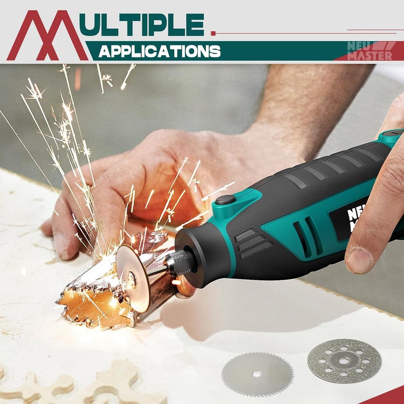 NEU MASTER 180W Rotary Tool Kit, Corded Power Rotary Tools with 160 Accessories and 6 Variable Speed, 10000-35000RPM Electric Drill Set for Handmade Crafting Projects and DIY Creations - Image 4